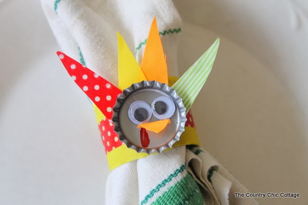 Bottle Cap Turkey Napkin Rings