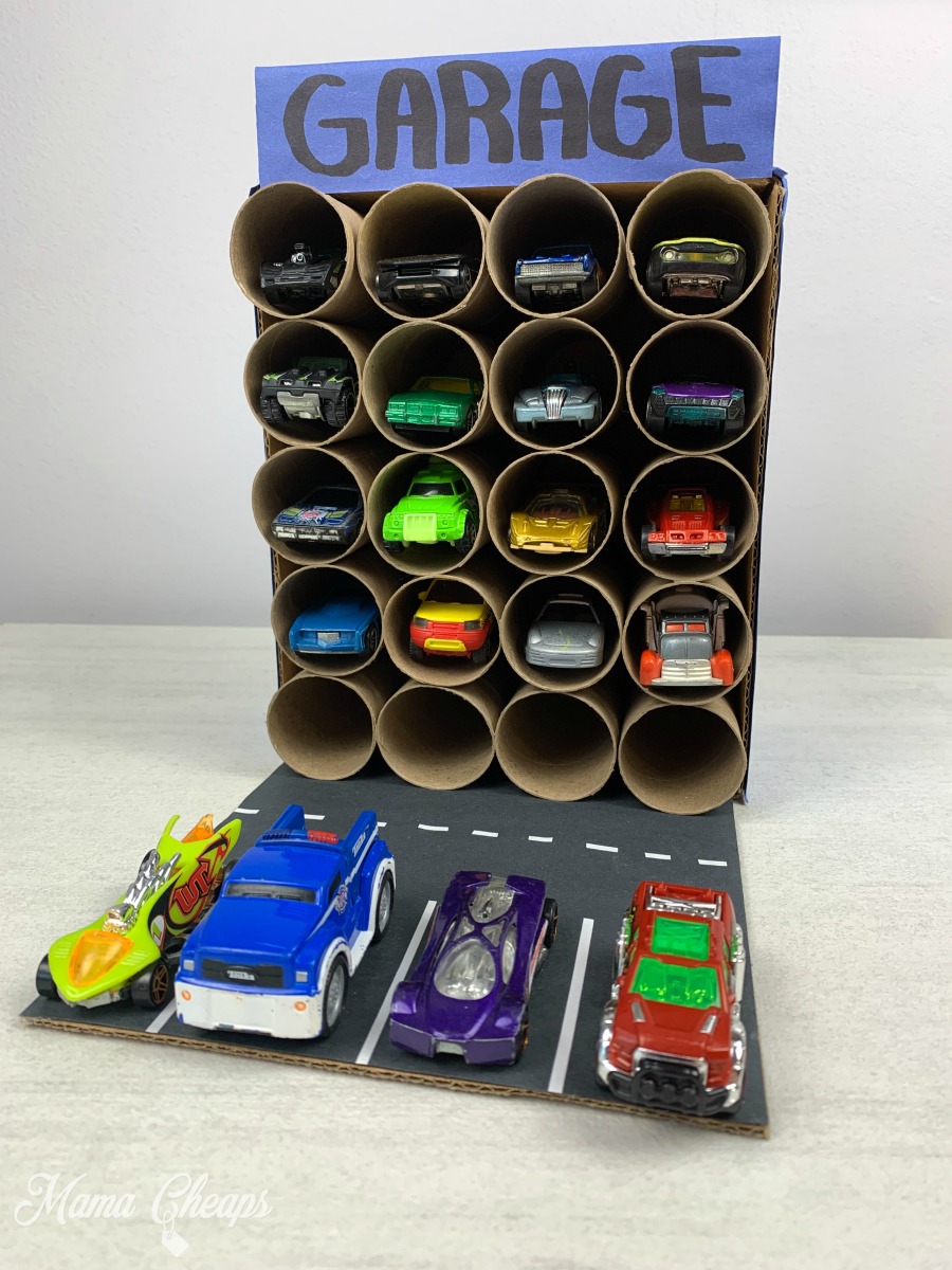 Toilet Paper Tube Toy Car Garage