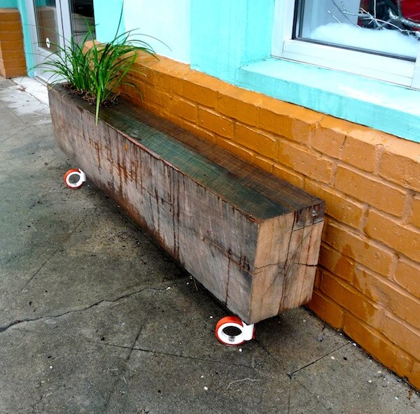 Bench with wheels