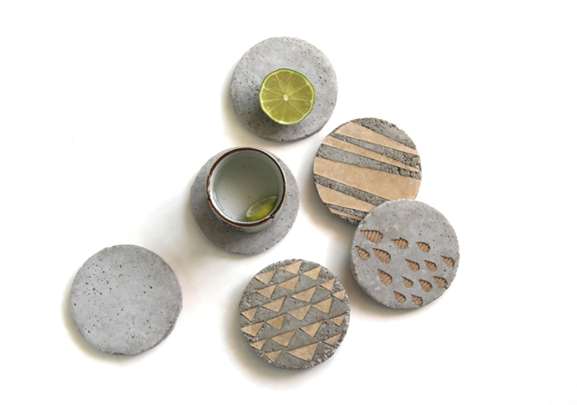 DIY Concrete Coasters With Decorative Inserts
