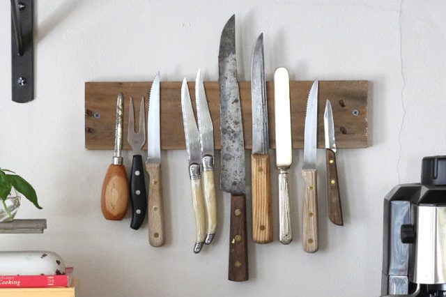 Rustic DIY Magnetic Knife Rack