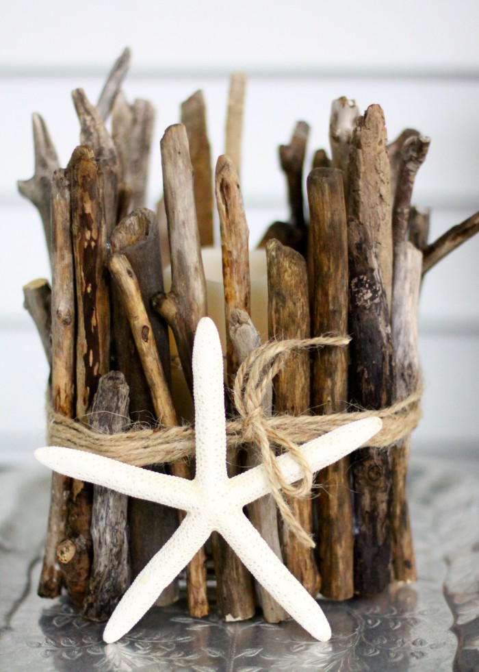 Anthropologie Inspired DIY Driftwood Candle Holder