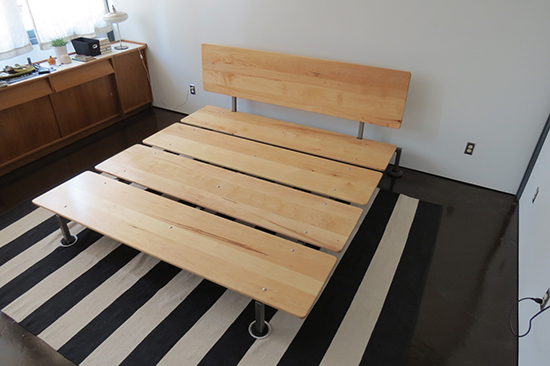 Metal and Wood Modern Platform Bed