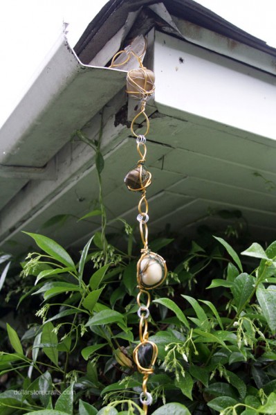 Rain Chain from Wire-Wrapped Rock
