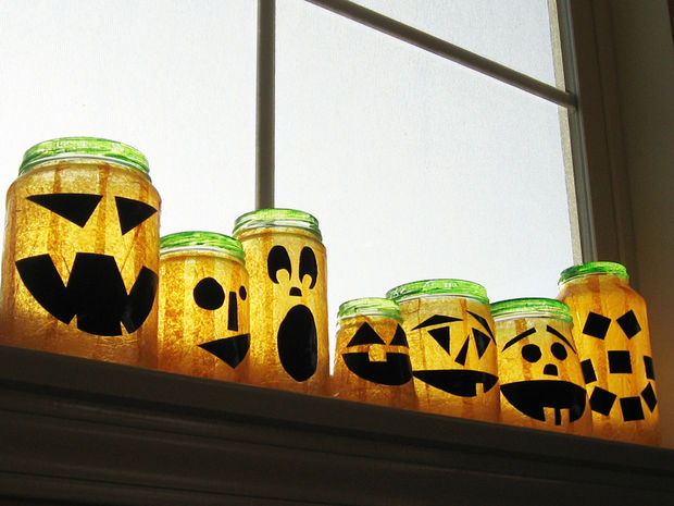 Recycled Jar Jack O’Lanterns