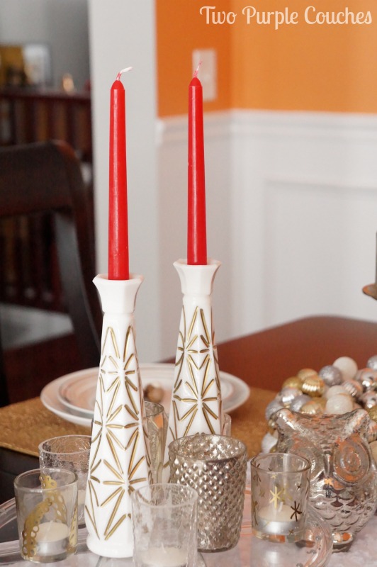 Turn Bud Vases into Candlestick Holders