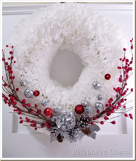 Coffee Filter Christmas Wreath