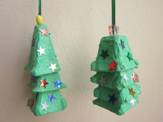 Egg Carton Christmas Trees