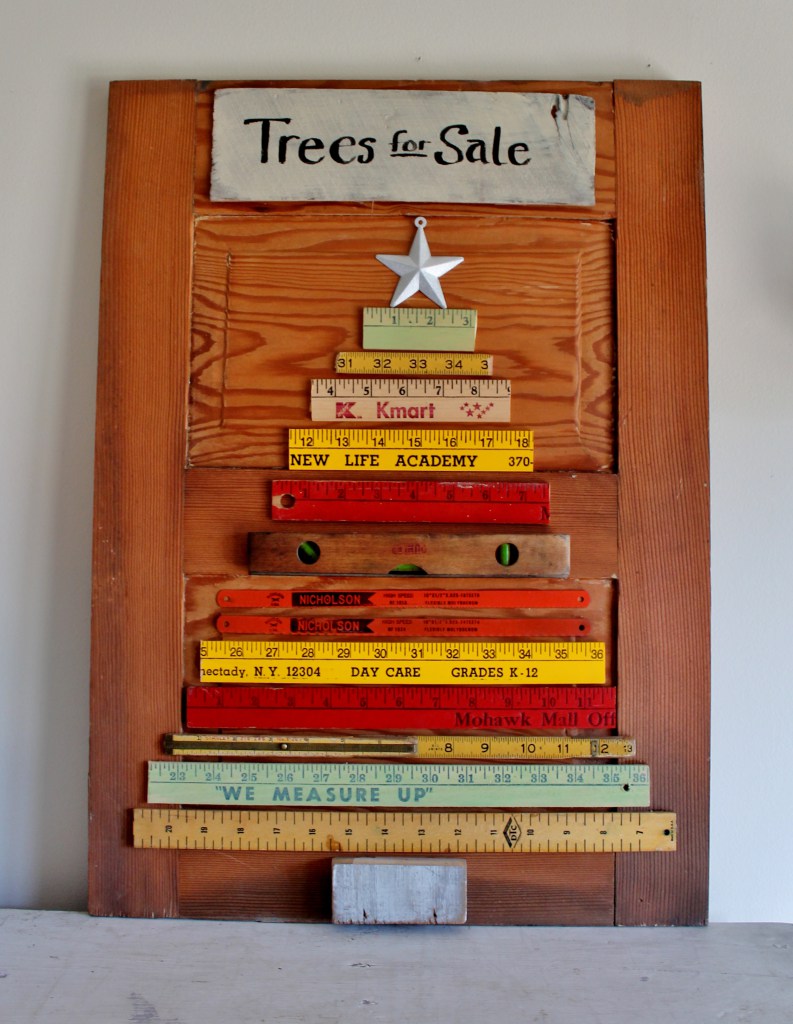 Fun Christmas Tree Made from Yardsticks