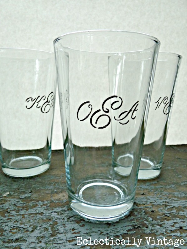 Monogrammed Drinking Glasses