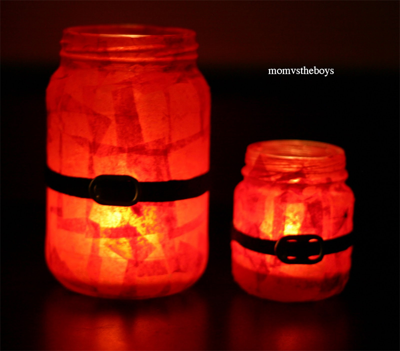 Santa Candles From Mason Jars