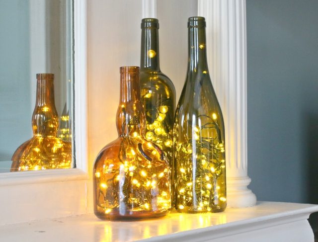 Wine Bottle Christmas Light Display