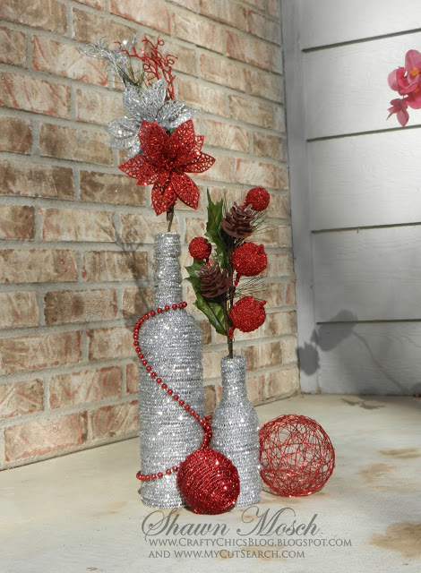 Wine Bottle Holiday Vases