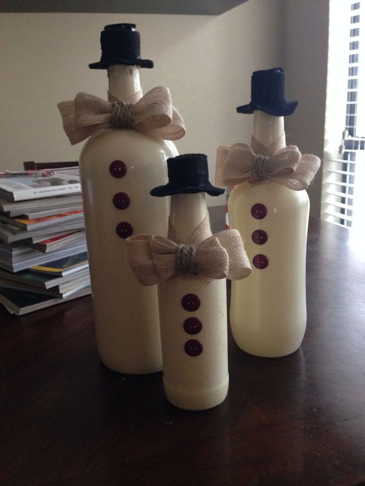 Snowmen Wine Bottles
