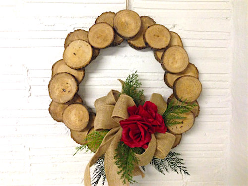 Rustic Wood Slice Wreath