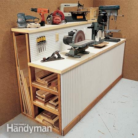 Workbench with Lumber Storage Space