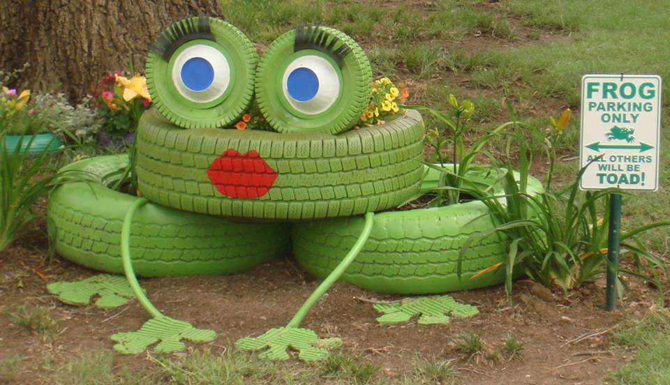 “Frieda La Frog” From Recycled Tires