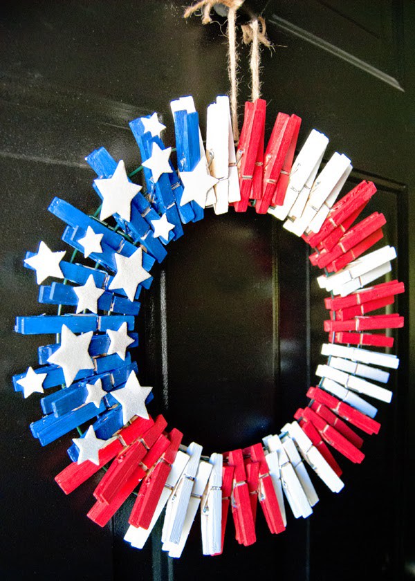 4th of July Clothespin Wreath