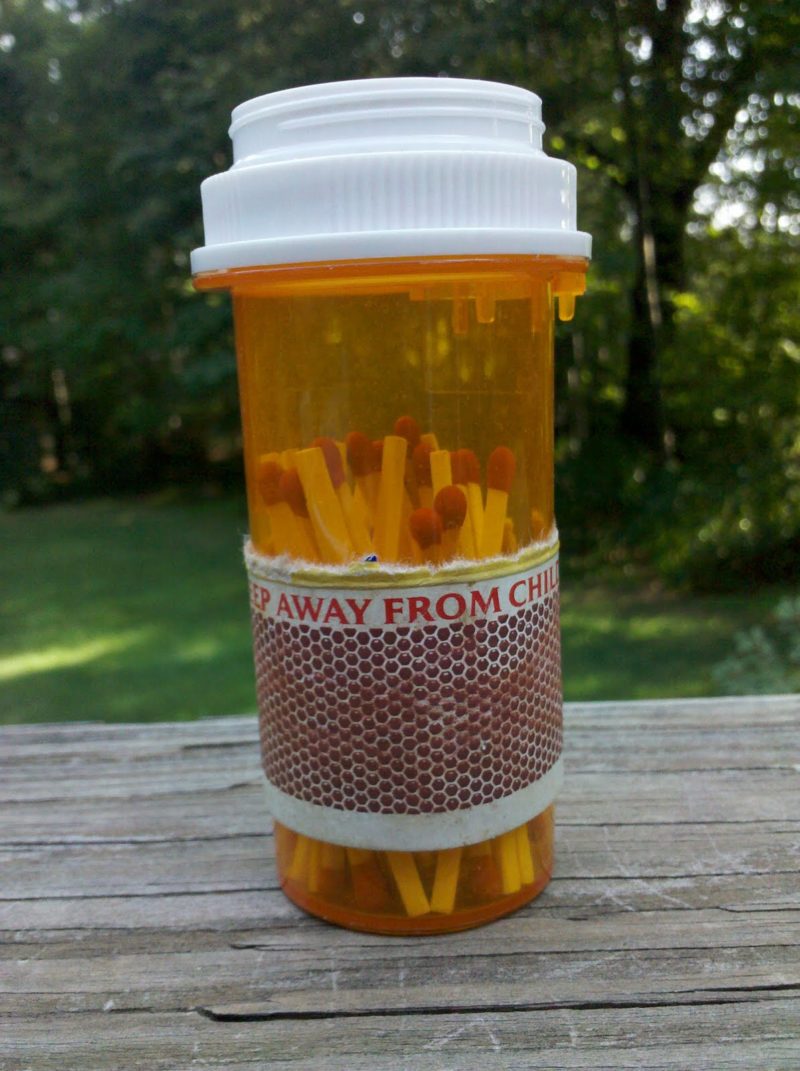 pill bottle match box