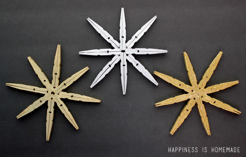 Clothespin Snowflakes