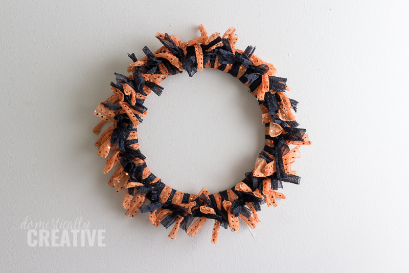 Halloween Fabric Scrap Wreath