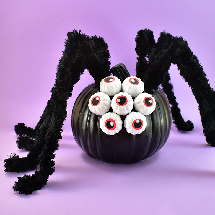 No Carve Spider Pumpkin