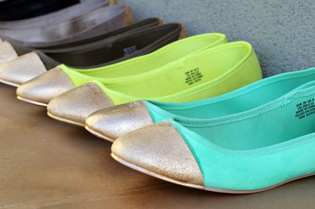 Gold-Tipped Ballet Flats